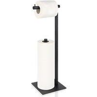 Toilet Paper Holder Stand Toilet Paper Roll Holder Stand Freestanding Black Toilet Paper Holder For Bathroom Toilet Tissue Storage Holder Metal