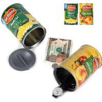 Mealivos Fake Whole Kernel Corn Can Safes And Fake Peach Can Safes Diversion Secret Stash Safes(Pack Of 2,Yellow And Green)
