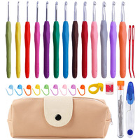 38 Pack Crochet Hooks Set, 13 Pcs 2Mm(B)-10Mm(N) Ergonomic Soft Grip Crochet Handles, Crochet Needle With Storage Case, For Arthritic Hands, Extra Long Knitting Needles