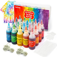 Vanstek 20 Colors Tie Dye Kit, Tie Dye Shirt Diy Fabric Dye For Women, Kids, Men, With Rubber Bands, Great For Family Friends Group Party Supplies