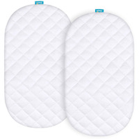 Waterproof Bassinet Mattress Pad Cover For Uppababy Bassinet, 2 Pack, Ultra Soft Bamboo Sleep Surface, Breathable And Easy Care