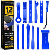Tresalto Auto Trim Removal Tool Set - 12Pcs (No Scratch Plastic Pry Tool Kit) - Auto Trim Tool Car Tools, Easy Door Panel Removal Tool, Fastener Removal, Clip, Molding, Dashboards, Interior Trim Tools