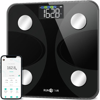 Smart Scale For Body Weight And Fat Percentage, Runstar High Accuracy Digital Bathroom Scale Fsa Or Hsa Eligible With Led Display For Bmi 13 Body Composition Analyzer Sync With Fitness App