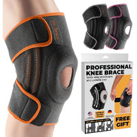 Dr. Brace Elite Knee Brace With Side Stabilizers & Patella Gel Pads For Maximum Knee Pain Support And Fast Recovery For Men And Women-Please Check How To Size Video (Mars, Medium)