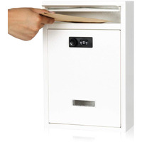 Kyodoled Locking Wall Mount Mailbox,Mail Boxes Outdoor With Combination Lock,Security Key Drop Box,12.4Hx 8.54Lx 3.35W Inches,White Large