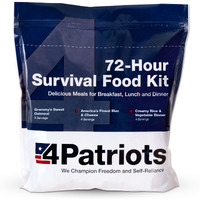 4Patriots 72-Hour Emergency Food Supply Survival Kit, Perfect For Camping, Freeze Dried Preparedness Food, Designed To Last 25 Years, Be Ready With 16 Servings Of Delicious Breakfast, Lunch, & Dinner