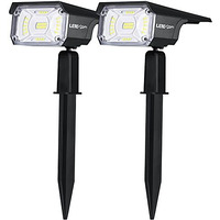 Lerekam Solar Spot Lights, Ip65 Waterproof 40 Leds Landscape Spotlights,Usb & Solar Powered Wall Lights Dark Sensing Auto On/Off,3 Modes Outdoor Solar Garden Lights For Yard Porch 2 Pack