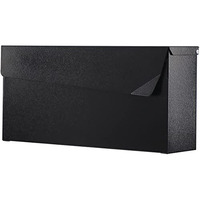 Kyodoled Wall-Mount Mailbox,Large Capacity Mail Box,Galvanized Steel Rust-Proof Metal Post Box,Mailboxes For Outside,14.56" X7" X4.13" Black