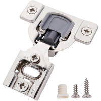 Decobasics 20 Pack 1/2 Inch Overlay Soft Close Cabinet Hinges For Kitchen Cabinets Door -Concealed Self Closing Face Frame Cabinet Hinges Brushed Nickel -Built-In Soft Close Hinges Damper-3 Way Adjust