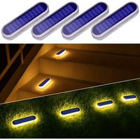 Solar Step Lights Outdoor Waterproof Led, Warm White Solar Stair Lights Outdoor Mailbox Gutter Lights Solar Powered, Small Solar Lights For Steps Pool Lanai Patio Deck Accessories And Decor. (4 Pack)