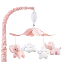 Feisike Baby Crib Mobile For Girls Boys With 3 Modes Musical Motor(Rotating Only, Music Only, Rotating & Music),12 Lullabies,Pink Elephant Nurser Mobile,Knob Type