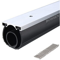 Bowsen Heavy-Duty U+O Ring Universal Garage Door Bottom Seals Weatherstrip Rubber With Aluminum Track Retainer Kit, Black (10Ft, 1-5/8" Width)