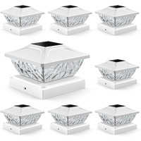Ensli 8 Pack Solar Post Cap Lights, 2 Mode Bright Solar Post Lights Outdoor Waterproof Fence Post Cap Lights, Outdoor Post Lights Solar Powered Deck Lights For 4X4 4.5X4.5 5X5 Posts In Garden Decor