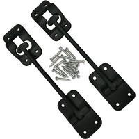 Camp'N T-Style 6" Door Latch-Holder-Catch With Hardware For Rv, Trailer, Camper, Motor Home, Cargo Trailer - Oem Replacement (Black 2-Piece)