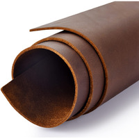 Tooling Leather Square 1.8-2.0Mm Thick Genuine Top Full Grain Oil Tan Crazy Horse Cowhide Leather Sheets For Crafts Tooling Sewing Wallet Earring Hobby (Dark Brown, 8"X12")