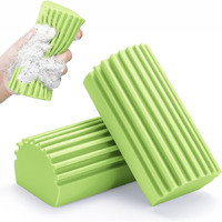 2-Pack Damp Clean Duster Sponge, Magic Cleaning Sponge Baseboard Cleaner Duster Sponge Tool, Dusters For Cleaning Baseboards, Vents, Mirrors, Ceiling Fan & Cobweb, No Dust Flying And Spreading