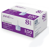 Medt - Fine Insulin Pen Needles (31G 8 Mm) - Diabetic Needles For Insulin Injections, Ultra Fine Compatible With Most Diabetes Pens - 100 Ct, Pack Of 1