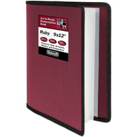 Dunwell 9X12 Art Portfolio Binder - (Ruby), Portfolio Folder For Artwork, 9 X 12 Art Folder, 24 Pockets Display 48 Pages, Portfolio Binder, Artist Portfolio, Art Binder, Kids 9X12 Art Portfolio
