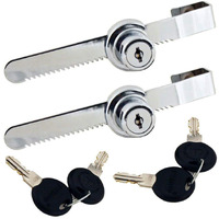 Wooch Sliding Glass Door Ratchet Lock With Chrome Finish, Keyed Alike Showcase Display - 2 Pack