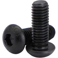 1/4-20 X 3/4" Button Head Socket Cap Screws, Allen Socket Drive, Black Oxide, Alloy Steel Class 10.9, Fully Threaded, Machine Thread, 25 Pcs