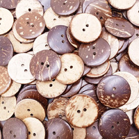 Kbraveo 150Pcs 1 Inch New Thick Coconut Shell 2 Holes Button Coconut Shell Buttons For Crafts Sewing Decorations