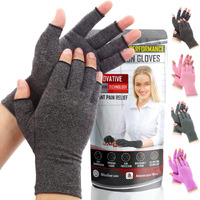 Blitzu Therapy Gloves For Raynauds Gloves For Arthritis Hands For Men Fingerless Gloves For Women Compression Gloves Guantes Para Artritis Para Mujer Lightweight Fingerless Gloves Black L