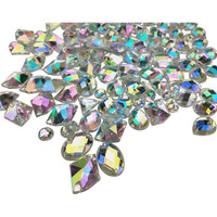 200Pcs Crystal Gems Ab Acrylic Flatback Sew On Diamante Rhinestones With Mixed Shapes For Diy Crafts Handicrafts Clothes Bag Shoes Decorations