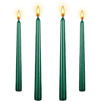4 Piecestall Metallic Taper Spiral Taper Candle Candles - 10 Inch Metallic, Dripless,Wist Taper Candle, Spiral Taper Candle, Taper Spiral Long Candles Wax Unscented Dinner Candle (4Pcs, Green)