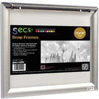 Seco Front Load Easy Open Snap Frame Poster/Picture Frame 11 X 14 Inches, Silver Metal Frame (Sn1114-Sv)
