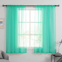 Huto Window Sheer Turquoise Curtains For Bedroom Rod Pocket Voile Sheer Drapes For Living Room 2 Panels Curtains Each Is 52 Inches Wide By 63 Inches Long