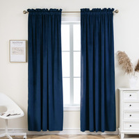 Pleasant Boulevard | Velvet Curtains [2 Panels] Elegant Living Room Bedroom Nursery Window Drape Curtains For Room Darkening, Rod Pocket Style (52 X 108In, Chintz Rose)