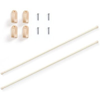 Jinchan French Door Curtain Rods No Drill Cafe Curtain Rod For Tier Curtains Multi Use Sash Telescope Adjustable Window Dressing Hardware 26 To 48 Inch Beige