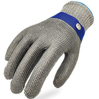 Ts 2.0 Ansi A9 Cut Resistant Glove Stainless Steel Mesh Metal Wire Glove Durable Rustproof Reliable Cutting Glove For Meat Processing, Food Cutting (X-Large)