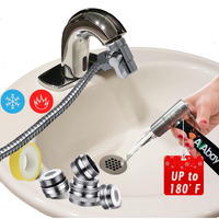 Avabay Faucet Bidet Sprayer For Toilet W/Thermal Insulated Grip - Hot Water 180? Handheld Sink Bidet Shataff - Diaper Sprayer With 80" Hose - Muslim Shower Hand Held Attachment For Sink Hose Sprayer