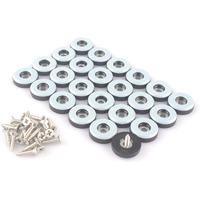 Csfmc Teflon Furniture Sliders Pads(24 Pack 7/8 Inch(22Mm) Base),Table/Chair/Cabinet/Sofa Small Size Ptfe Glides,Stainless Steel Screw On Protect The Floor,Heavy Duty Sliding Block For Furniture