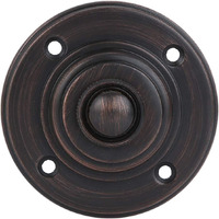 A29 Wired Brass Doorbell Chime Push Button Vintage In Oil Rubbed Bronze Finish Vintage Decorative Door Bell With Easy Installation, 2 3/8" Diameter