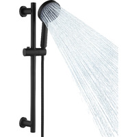 Kes Matte Black Shower Head With Slide Bar Combo 5-Function Handheld Shower Kit Shower Hose Adjustable Holder Set, F204-Bk+Kp501B-Bk