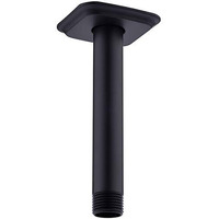 Shower Arm With Flange Ceiling Mounted 6 Inch Rainfall Shower Head Extention, Npt 1/2 To Nps 1/2 Stainless Steel Extender, Matte Black