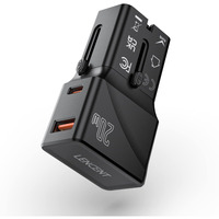 Lencent International Travel Power Adapter, Mini Pocket Usb C Charger, Pd 20W&Qc 3.0 Type-C Fast Charging, Outlet Adaptor, Worldwide Cell Phone Wall Charger Block With Uk Us Eu European Australia