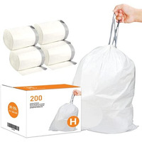 Code H (200 Count) 8-9 Gallon  30-35 Liter Heavy Duty Drawstring Plastic Trash Bags Code H  Reliable1St Compatible With Simplehuman Code H  White Drawstring Garbage Liners 8-9 Gallon  30-35 Liter
