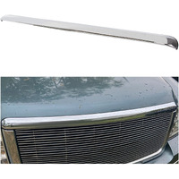 Ecotric Truck Hood Molding Trim Moulding Compatible With 2007-2013 Gmc Sierra 1500 2500Hd 3500Hd Replace For Gm1235109 10385156 (Without Chrome Grille)