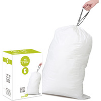Simplelisa Code G (50 Count) 8 Gallon Heavy Duty Drawstring Plastic Trash Bags Compatible With Code G  1.2 Mil  White Garbage Can Liners 8 Gallon/30 Liter