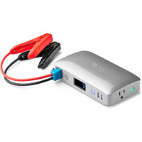 Halo Bolt Acdc Max 55500 Mwh - Portable Phone Laptop Charger Car Jump Starter With Outlet, Lcd Display, Flood Light And Car Charger - Platinum