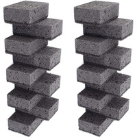 Okleen Black Multi Use Scrub Sponges. Made In Europe. 18 Pack, 4.3X2.8X1.4 Inches. Heavy Duty Fiber. Odorless Durable Scrubber For Kitchen And Household Cleaning