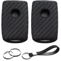 2Pcs Compatible With 2022 2021 2020 Mazda 3 6 Cx-30 Cx-5 Cx-9 Mx-5 Miata Carbon Fiber Looks Black Silicone Fob Key Case Cover Protector Keyless Remote Holder For Base Gs Gt Gx Touring Sedan Hatchback