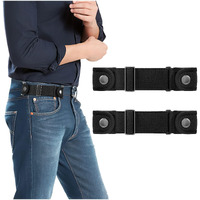 Wowogo 2 Pack No Buckle Belts For Men Women Side Belt Elastic Stretch Adjustable Invisible Belt Fits 1.5 Inch Belt Loops