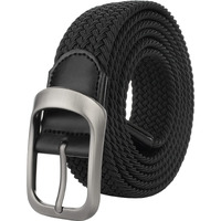 Drizzte Plus Size 59'' Mens Stretch Belts Big And Tall Belt Black