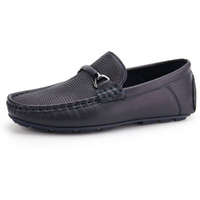 Jabasic Kids Penny Loafer Casual Slip-On Moccasin Flats Boys Dress Shoes (7,Navy)