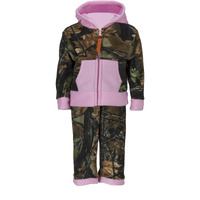 Trailcrest Infant - Toddler Camo Full Zip Hoodie Sweatshirt Fleece Jacket & Pants Set, Pink & Camo, 4T