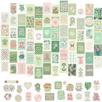 Sage Green Room Decor Aesthetic 70Pcs, Green Wall Collage Kit Aesthetic Pictures For Teen Girls, Preppy Posters For Girls Room, Danish Pastel Aesthetic Wall Decor, Pastel Bedroom Decor